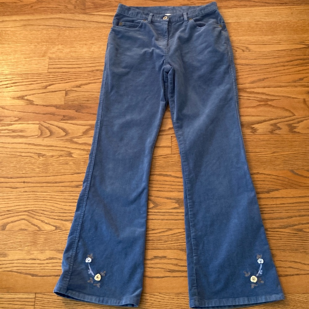 Hartstrings Blue Corduroy Flare Pants